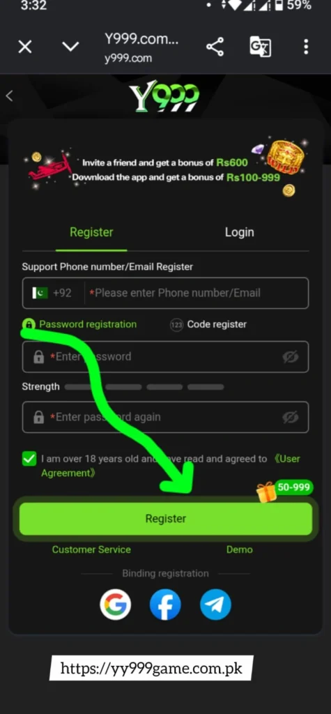 Y999 Game register